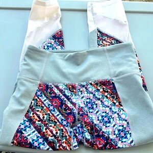 Athleta Women's Groovy Abstract Mesh Capri Leggings